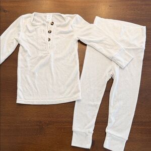 Lou Lou & Company Cozy Kids Matching Set in Cream / 12-24M